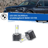 0 Anabbaglianti LED D1S 24,000Lm per BMW X3 F25 2010 - 2016 D1S Kit trasformazione LED da lampade Xenon - Nuovo modello 2024  24000Lm