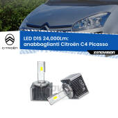 0 Anabbaglianti LED D1S 24,000Lm per Citroën C4 Picasso  2006 - 2013 D1S Kit trasformazione LED da lampade Xenon - Nuovo modello 2024  24000Lm