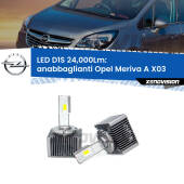 0 Anabbaglianti LED D1S 24,000Lm per Opel Meriva A X03 2003 - 2010 D1S Kit trasformazione LED da lampade Xenon - Nuovo modello 2024  24000Lm