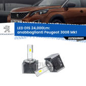 0 Anabbaglianti LED D1S 24,000Lm per Peugeot 3008 Mk1 2008 - 2015 D1S Kit trasformazione LED da lampade Xenon - Nuovo modello 2024 24000Lm