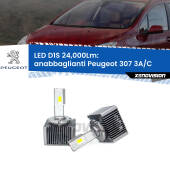 0 Anabbaglianti LED D1S 24,000Lm per Peugeot 307 3A/C 2000 - 2009 D1S Kit trasformazione LED da lampade Xenon - Nuovo modello 2024 24000Lm