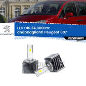 0 Anabbaglianti LED D1S 24,000Lm per Peugeot 807 2002 - 2010 D1S Kit trasformazione LED da lampade Xenon - Nuovo modello 2024 24000Lm