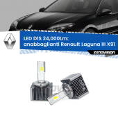 0 Anabbaglianti LED D1S 24,000Lm per Renault Laguna III X91 2007 - 2015 D1S Kit trasformazione LED da lampade Xenon - Nuovo modello 2024 24000Lm