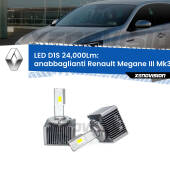 0 Anabbaglianti LED D1S 24,000Lm per Renault Megane III Mk3 2008 - 2015 D1S Kit trasformazione LED da lampade Xenon - Nuovo modello 2024 24000Lm