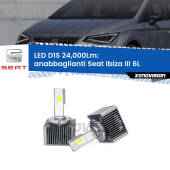 0 Anabbaglianti LED D1S 24,000Lm per Seat Ibiza III 6L 2002 - 2009 D1S Kit trasformazione LED da lampade Xenon - Nuovo modello 2024 24000Lm