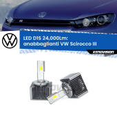 0 Anabbaglianti LED D1S 24,000Lm per VW Scirocco III 2008 - 2014 D1S Kit trasformazione LED da lampade Xenon - Nuovo modello 2024  24000Lm