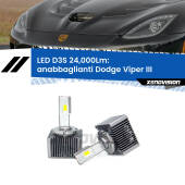 0 Anabbaglianti LED D3S per Dodge Viper III in poi 24,000Lumen Canbus D3S: Kit trasformazione LED da lampade Xenon 24000Lm - Nuovo modello 2025