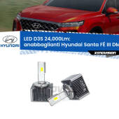0 Anabbaglianti LED D3S per Hyundai Santa FÉ III DM 2012 - 2015 24,000Lumen Canbus D3S: Kit trasformazione LED da lampade Xenon 24000Lm - Nuovo modello 2025