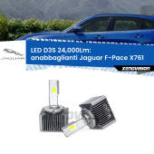 0 Anabbaglianti LED D3S per Jaguar F-Pace X761 2015 in poi 24,000Lumen Canbus D3S: Kit trasformazione LED da lampade Xenon 24000Lm - Nuovo modello 2025