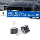 0 Anabbaglianti LED D3S per Porsche Cayenne 92A 2015 in poi 24,000Lumen Canbus D3S: Kit trasformazione LED da lampade Xenon 24000Lm - Nuovo modello 2025