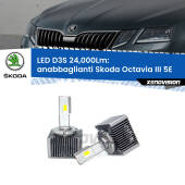 0 Anabbaglianti LED D3S per Skoda Octavia III 5E 2012 - 2018 24,000Lumen Canbus D3S: Kit trasformazione LED da lampade Xenon 24000Lm - Nuovo modello 2025