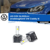 0 Anabbaglianti LED D3S per VW Caddy III 2004 - 2015 24,000Lumen Canbus D3S: Kit trasformazione LED da lampade Xenon 24000Lm - Nuovo modello 2025