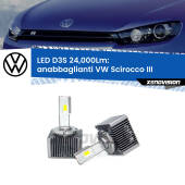0 Anabbaglianti LED D3S per VW Scirocco III 2015 - 2017 24,000Lumen Canbus D3S: Kit trasformazione LED da lampade Xenon 24000Lm - Nuovo modello 2025