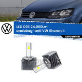 0 Anabbaglianti LED D3S per VW Sharan II 2010 - 2019 24,000Lumen Canbus D3S: Kit trasformazione LED da lampade Xenon 24000Lm - Nuovo modello 2025