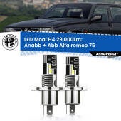 0 Anabbaglianti LED H4 29,000Lm per Alfa romeo 75  1985 - 1992 H4: Kit LED Moai 29.000Lumen