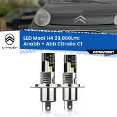 0 Anabbaglianti LED H4 29,000Lm per Citroën C1  2005 - 2013 H4: Kit LED Moai 29.000Lumen