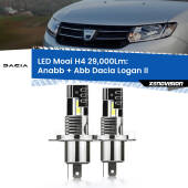0 Anabbaglianti LED H4 29,000Lm per Dacia Logan II a parabola singola H4: Kit LED Moai 29.000Lumen