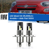 0 Anabbaglianti LED H4 29,000Lm per Fiat 500X  a parabola H4: Kit LED Moai 29.000Lumen