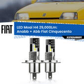 0 Anabbaglianti LED H4 29,000Lm per Fiat Cinquecento 1991 - 1999 H4: Kit LED Moai 29.000Lumen