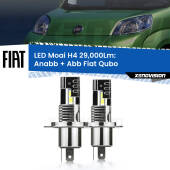 0 Anabbaglianti LED H4 29,000Lm per Fiat Qubo 2008 - 2021 H4: Kit LED Moai 29.000Lumen