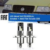 0 Anabbaglianti LED H4 29,000Lm per Fiat Scudo 220 a parabola singola H4: Kit LED Moai 29.000Lumen