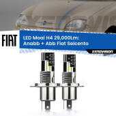 0 Anabbaglianti LED H4 29,000Lm per Fiat Seicento 1998 - 2010 H4: Kit LED Moai 29.000Lumen