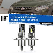 0 Anabbaglianti LED H4 29,000Lm per Fiat Strada  a parabola singola H4: Kit LED Moai 29.000Lumen