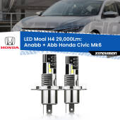 0 Anabbaglianti LED H4 29,000Lm per Honda Civic Mk6 1995 - 1999 H4: Kit LED Moai 29.000Lumen