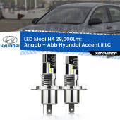 0 Anabbaglianti LED H4 29,000Lm per Hyundai Accent II LC 2000 - 2005 H4: Kit LED Moai 29.000Lumen