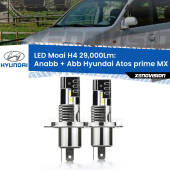 0 Anabbaglianti LED H4 29,000Lm per Hyundai Atos prime MX 1997 - 2008 H4: Kit LED Moai 29.000Lumen