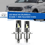 0 Anabbaglianti LED H4 29,000Lm per Hyundai Creta  a parabola H4: Kit LED Moai 29.000Lumen