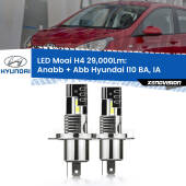 0 Anabbaglianti LED H4 29,000Lm per Hyundai I10 BA, IA 2013 - 2016 H4: Kit LED Moai 29.000Lumen