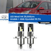 0 Anabbaglianti LED H4 29,000Lm per Hyundai I10 PA 2007 - 2017 H4: Kit LED Moai 29.000Lumen