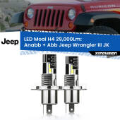 0 Anabbaglianti LED H4 29,000Lm per Jeep Wrangler III JK 2006 - 2016 H4: Kit LED Moai 29.000Lumen