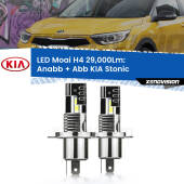 0 Anabbaglianti LED H4 29,000Lm per KIA Stonic  a parabola singola H4: Kit LED Moai 29.000Lumen