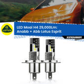 0 Anabbaglianti LED H4 29,000Lm per Lotus Esprit 1989 - 2003 H4: Kit LED Moai 29.000Lumen