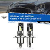 0 Anabbaglianti LED H4 29,000Lm per Mini Coupe R58 2011 - 2015 H4: Kit LED Moai 29.000Lumen