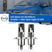 0 Anabbaglianti LED H4 29,000Lm per Opel Agila B H08 2008 - 2014 H4: Kit LED Moai 29.000Lumen
