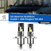 0 Anabbaglianti LED H4 29,000Lm per Peugeot 106 Mk2 1996 - 2004 H4: Kit LED Moai 29.000Lumen