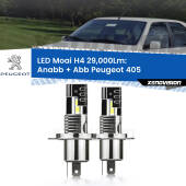0 Anabbaglianti LED H4 29,000Lm per Peugeot 405 1987 - 1997 H4: Kit LED Moai 29.000Lumen