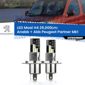 0 Anabbaglianti LED H4 29,000Lm per Peugeot Partner Mk1 1996 - 2007 H4: Kit LED Moai 29.000Lumen