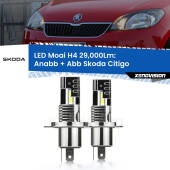 0 Anabbaglianti LED H4 29,000Lm per Skoda Citigo con parabola singola H4: Kit LED Moai 29.000Lumen