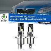 0 Anabbaglianti LED H4 29,000Lm per Skoda Roomster 5J fari a parabola H4: Kit LED Moai 29.000Lumen