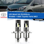 0 Anabbaglianti LED H4 29,000Lm per Toyota Yaris Mk3 fari a parabola H4: Kit LED Moai 29.000Lumen