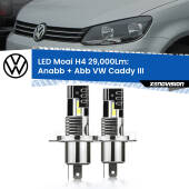 0 Anabbaglianti LED H4 29,000Lm per VW Caddy III 2010 - 2015 H4: Kit LED Moai 29.000Lumen