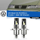 0 Anabbaglianti LED H4 29,000Lm per VW Sharan  a parabola singola H4: Kit LED Moai 29.000Lumen