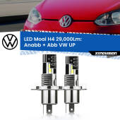 0 Anabbaglianti LED H4 29,000Lm per VW UP  2011 in poi H4: Kit LED Moai 29.000Lumen