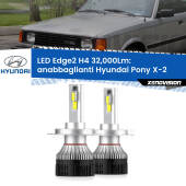 0 Anabbaglianti LED H4 32,000Lm per Hyundai Pony X-2 1989 - 1995 Kit LED Edge - H4 - Professionale 32.000 Lumen