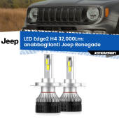 0 Anabbaglianti LED H4 32,000Lm per Jeep Renegade 2014 in poi Kit LED Edge - H4 - Professionale 32.000 Lumen