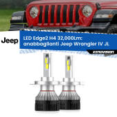 0 Anabbaglianti LED H4 32,000Lm per Jeep Wrangler IV JL 2017 in poi Kit LED Edge - H4 - Professionale 32.000 Lumen
